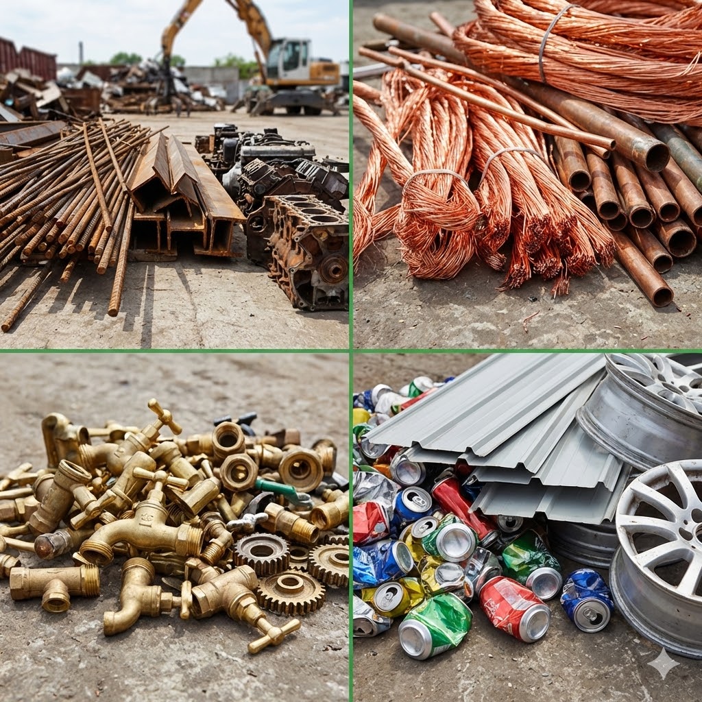 2026 hurda fiyatları kataloğu: İnşaat demiri, soyma bakır kablo, sarı musluk ve alüminyum profil hurda görselleri